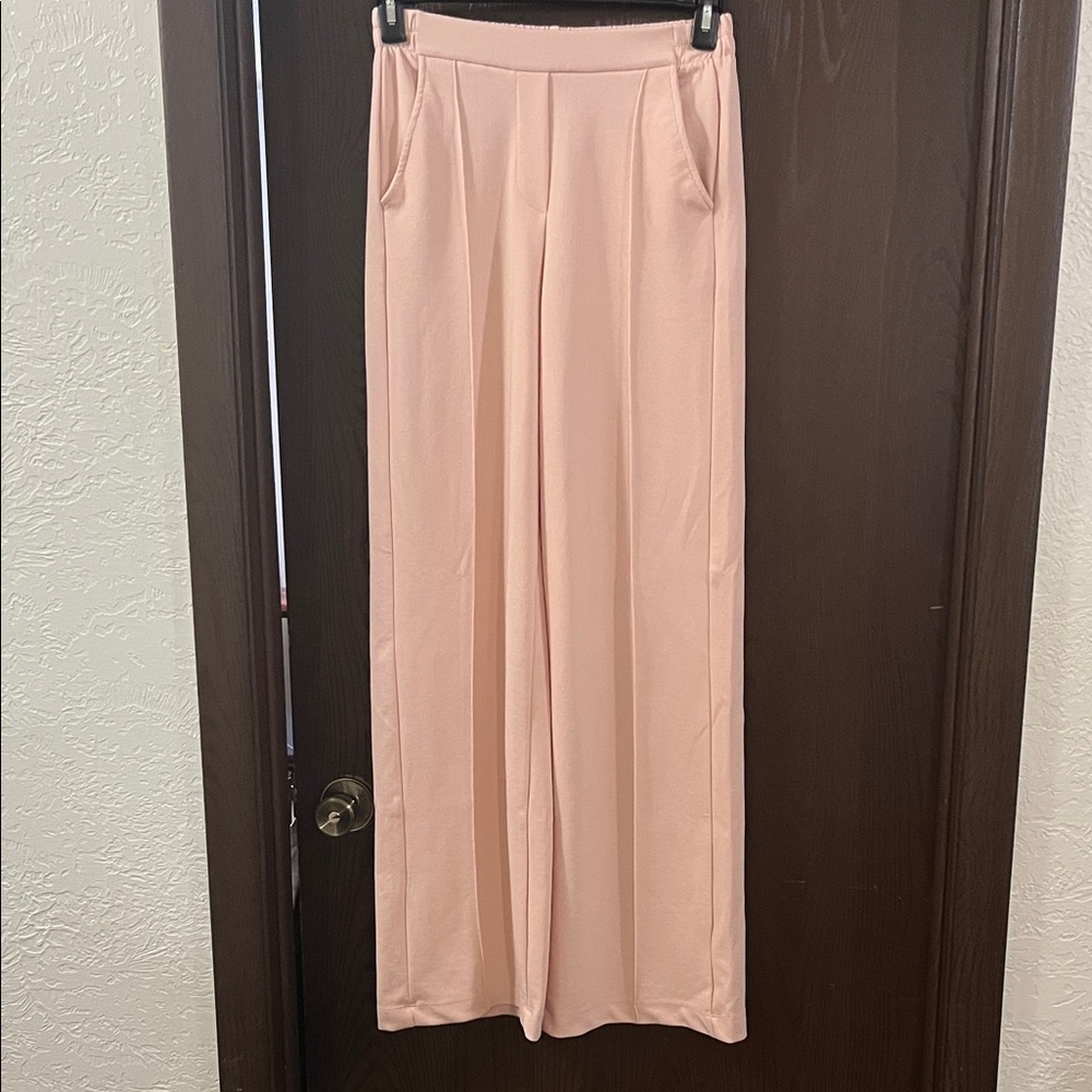 Bershka Light Pink Wide Leg Pants